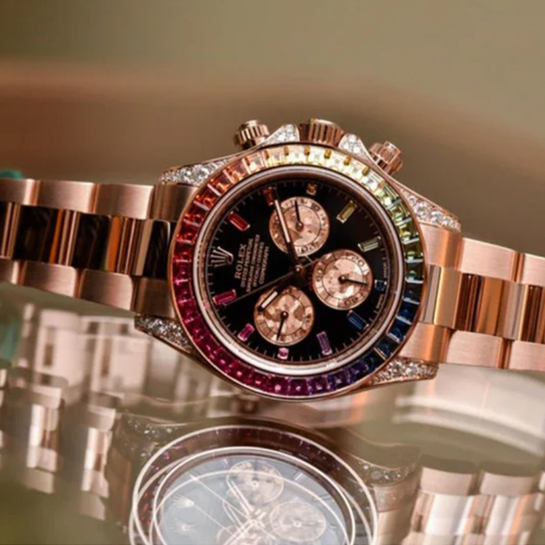 Rolex Daytona Rainbow Rosegold Gold Diamond Watch