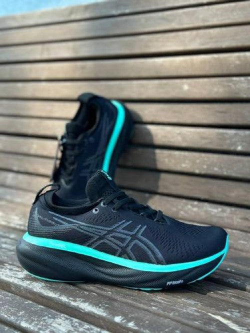 Asics Nimbus 25 Black Green Running Shoes