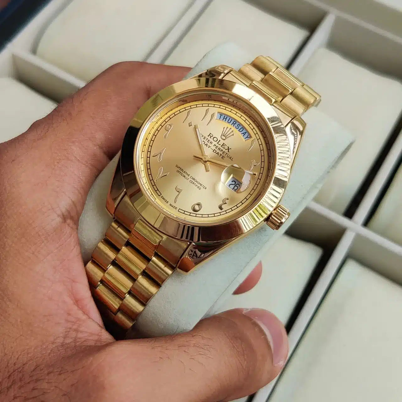 Branded Gold Arabic Day-Date For Men's » Mega Fashion