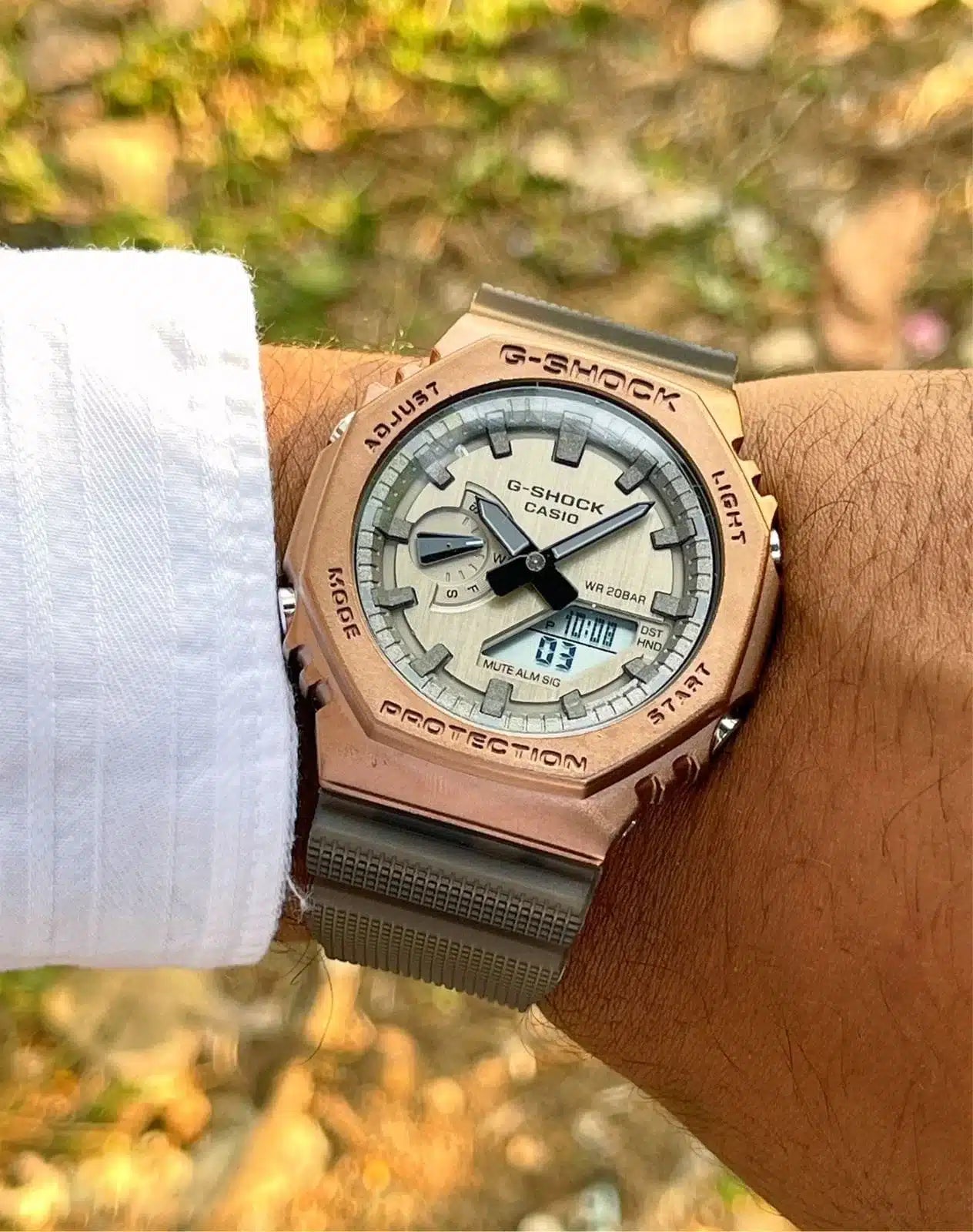Branded GM 2100MF 5A Midnight Fog Stainless Steel Case Brown Resin Watch For Men » Mega Fashion