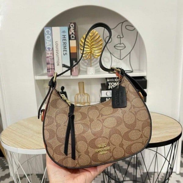 Coach Handbag Kleo Hobo In Signature Canvas With Box &amp; Dust Bag &amp; Sling Belt