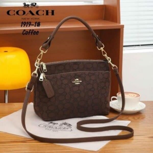 Coach Casual Handbag With Sling and Dust Bag Brown