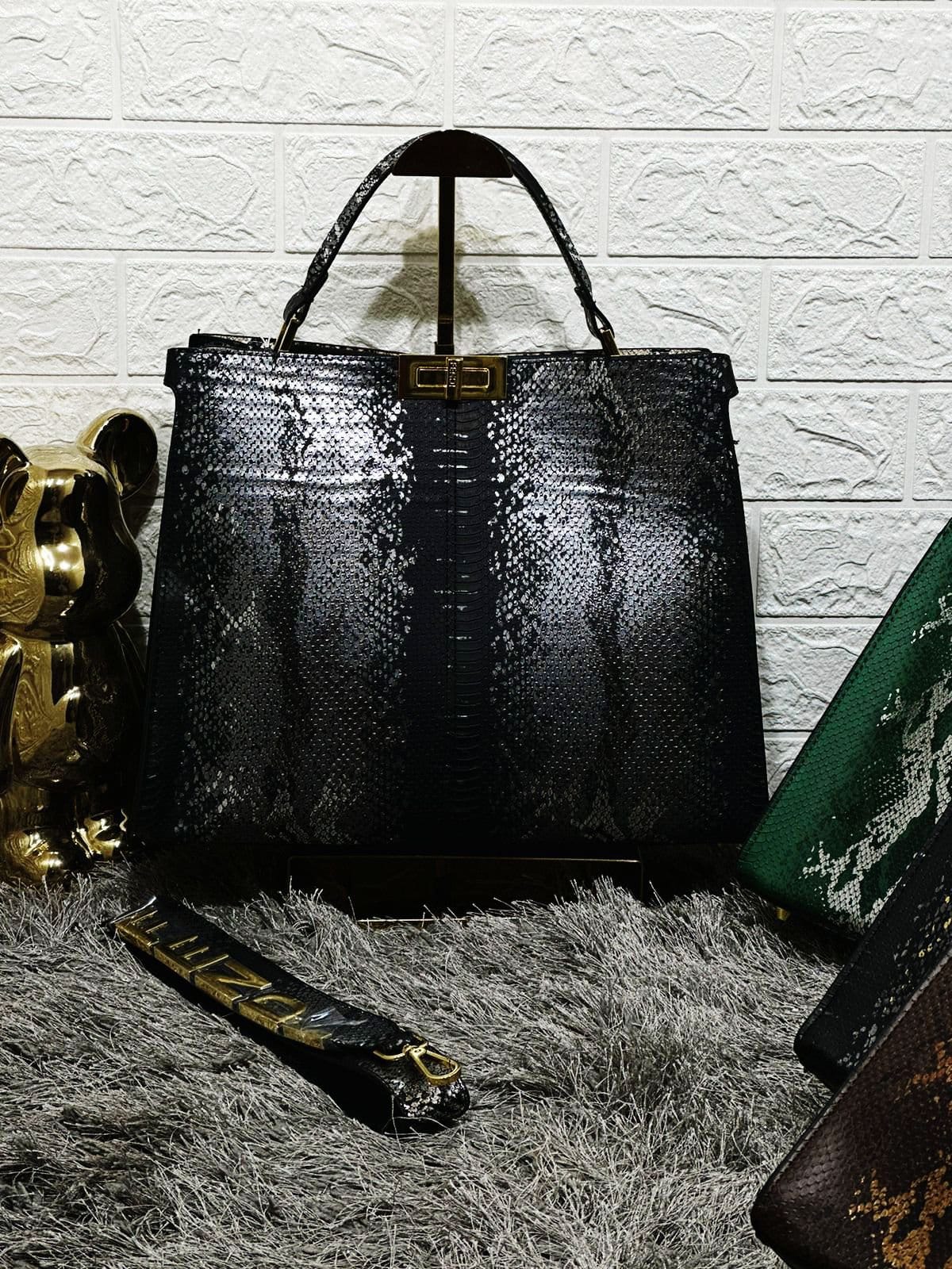 New Fendi Croco Snake Peekaboo Tote Bags