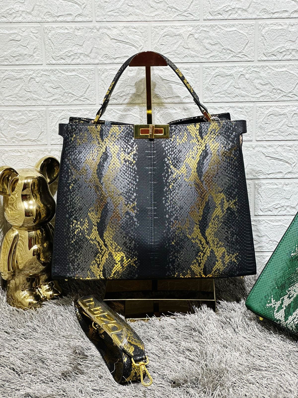 New Fendi Croco Snake Peekaboo Tote Bags