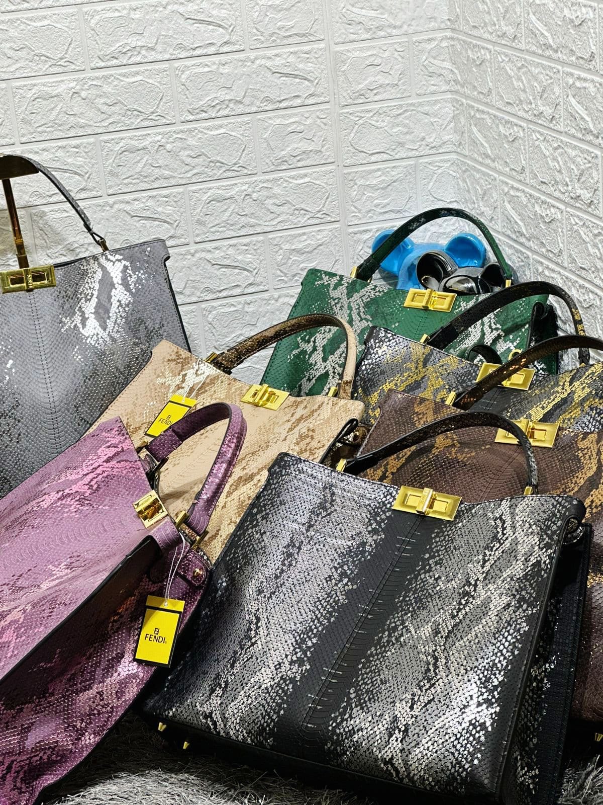 New Fendi Croco Snake Peekaboo Tote Bags