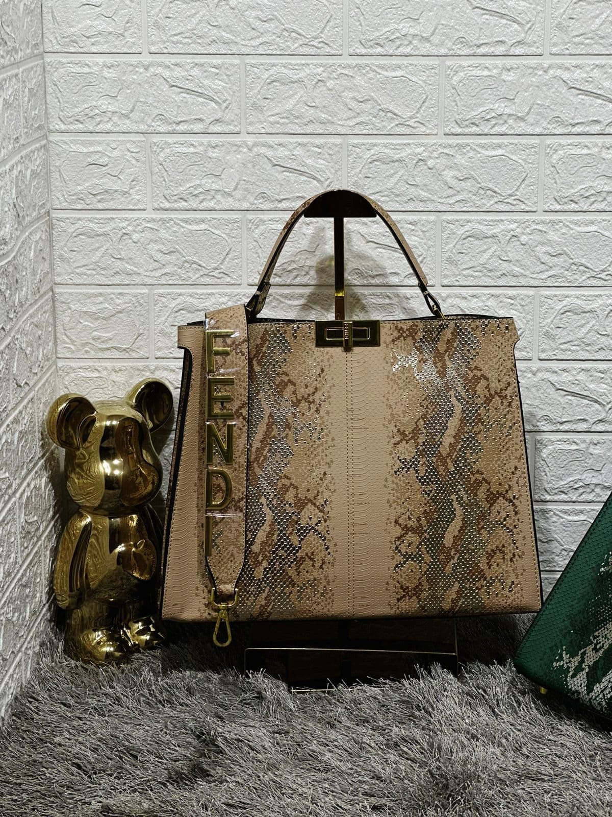 New Fendi Croco Snake Peekaboo Tote Bags