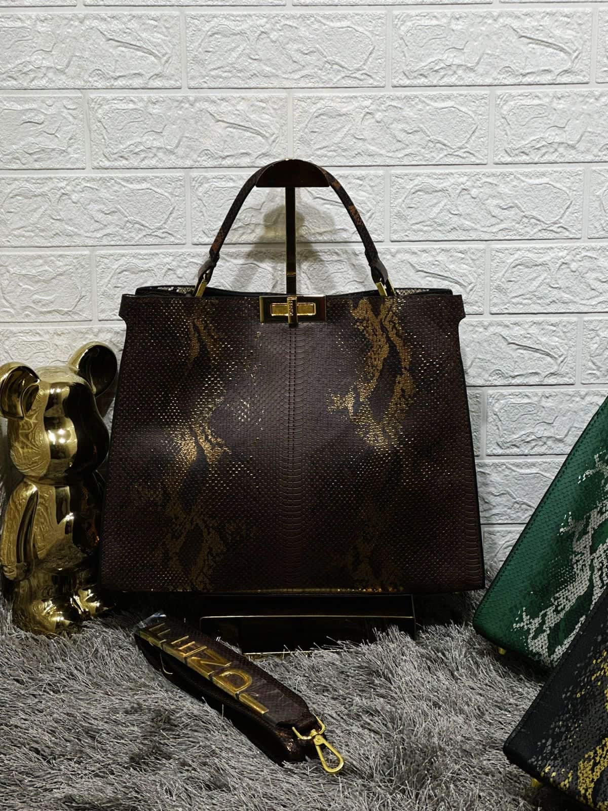 New Fendi Croco Snake Peekaboo Tote Bags