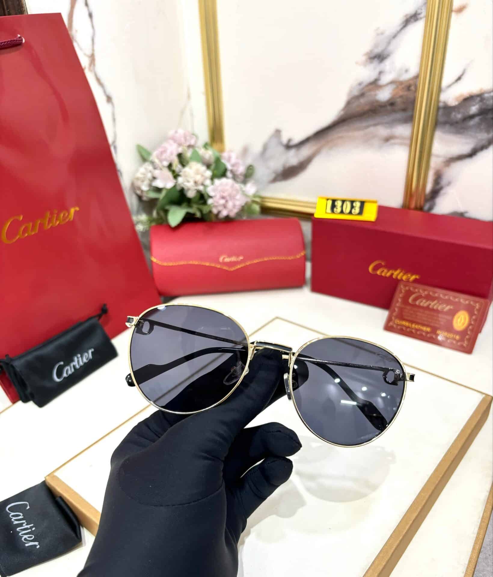 Men Classic Style Cartier Sunglasses 52 Silver Blue