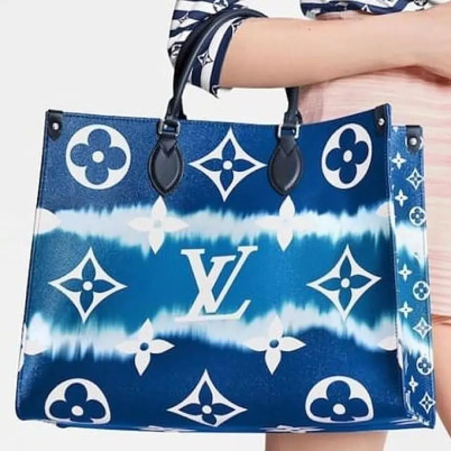 Vuitton On The Go Blue Tote Bag