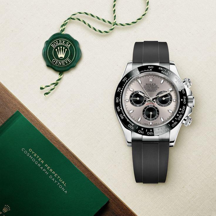 Rolex Daytona Silver Grey Dial Black Rubber Strap Automatic Men’s Watch