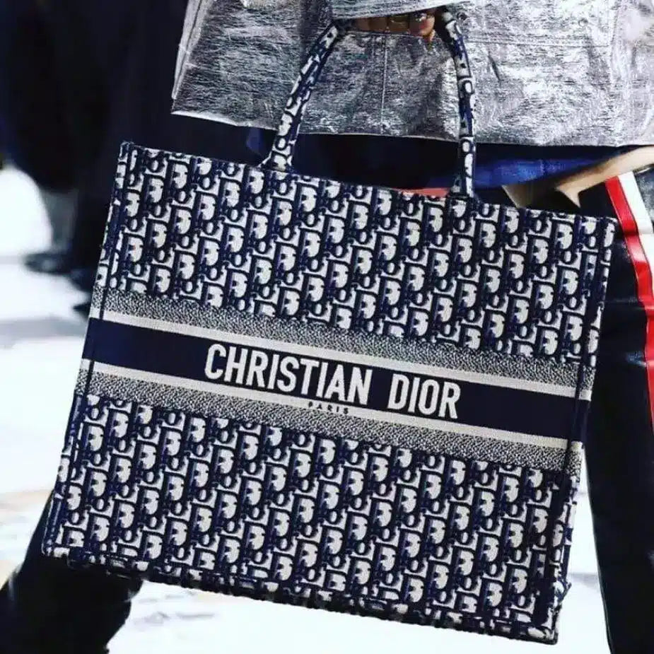 Dior Black Color Canvas Tote