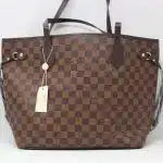 Vuitton Neverfull Coffee Grid Tote With Wallet
