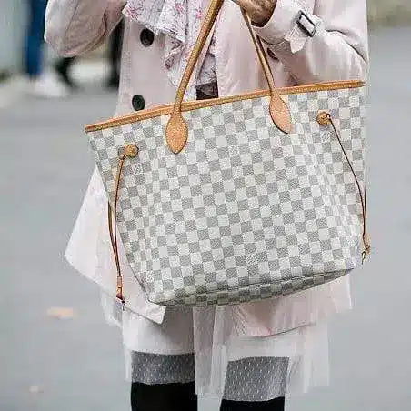 Vuitton Neverfull White Tote With Wallet
