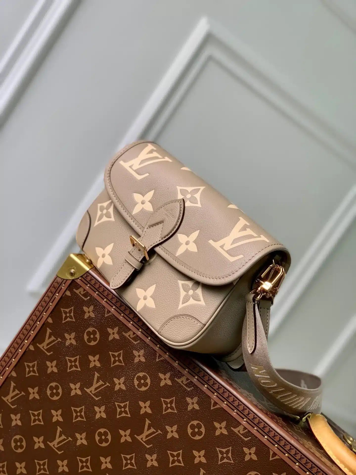 LV Bag Diane PM With Box Dust Bag Sling Belts