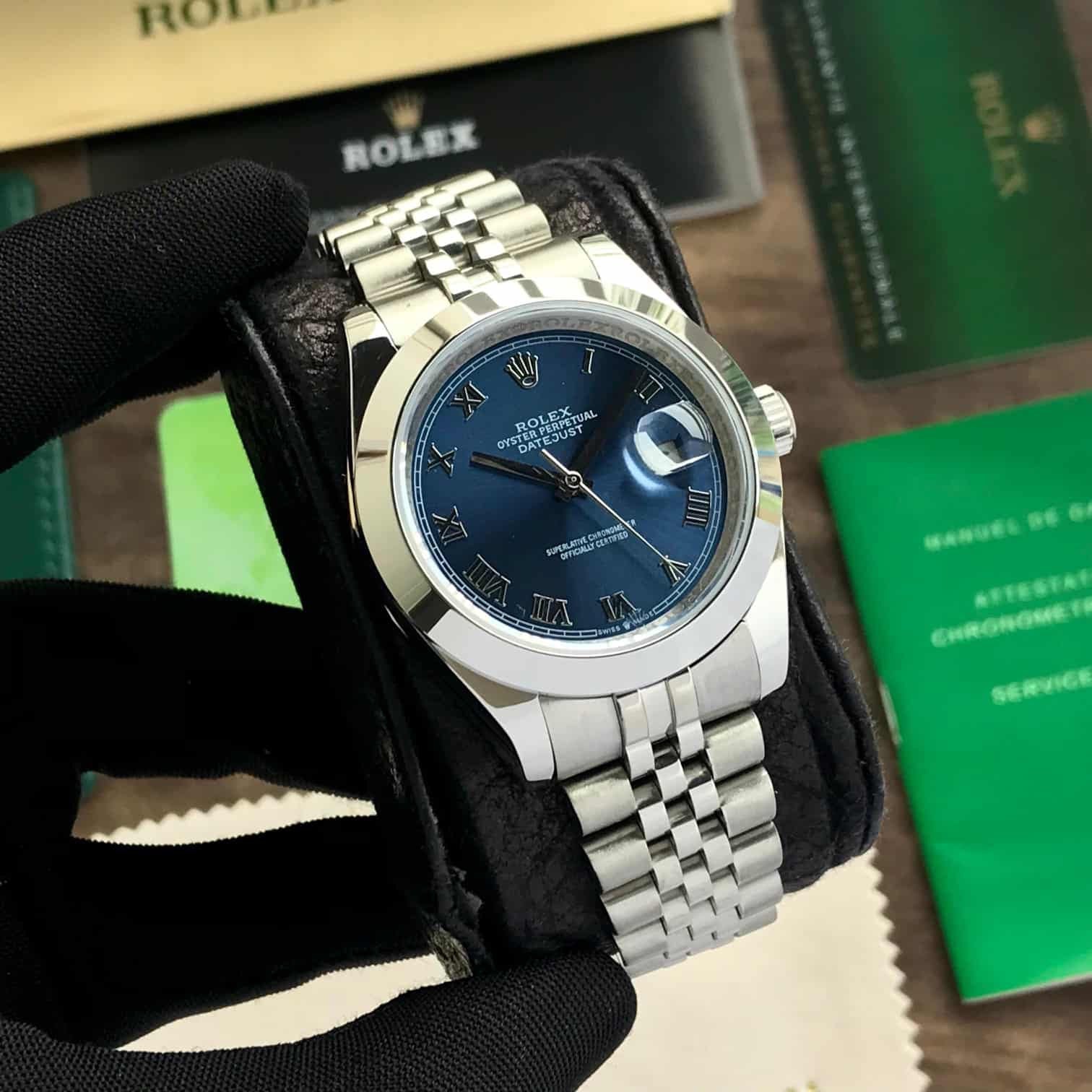 Rolex Date Just 41 Silver Blue Roman Numbers Japanese Automatic Men’s Watch