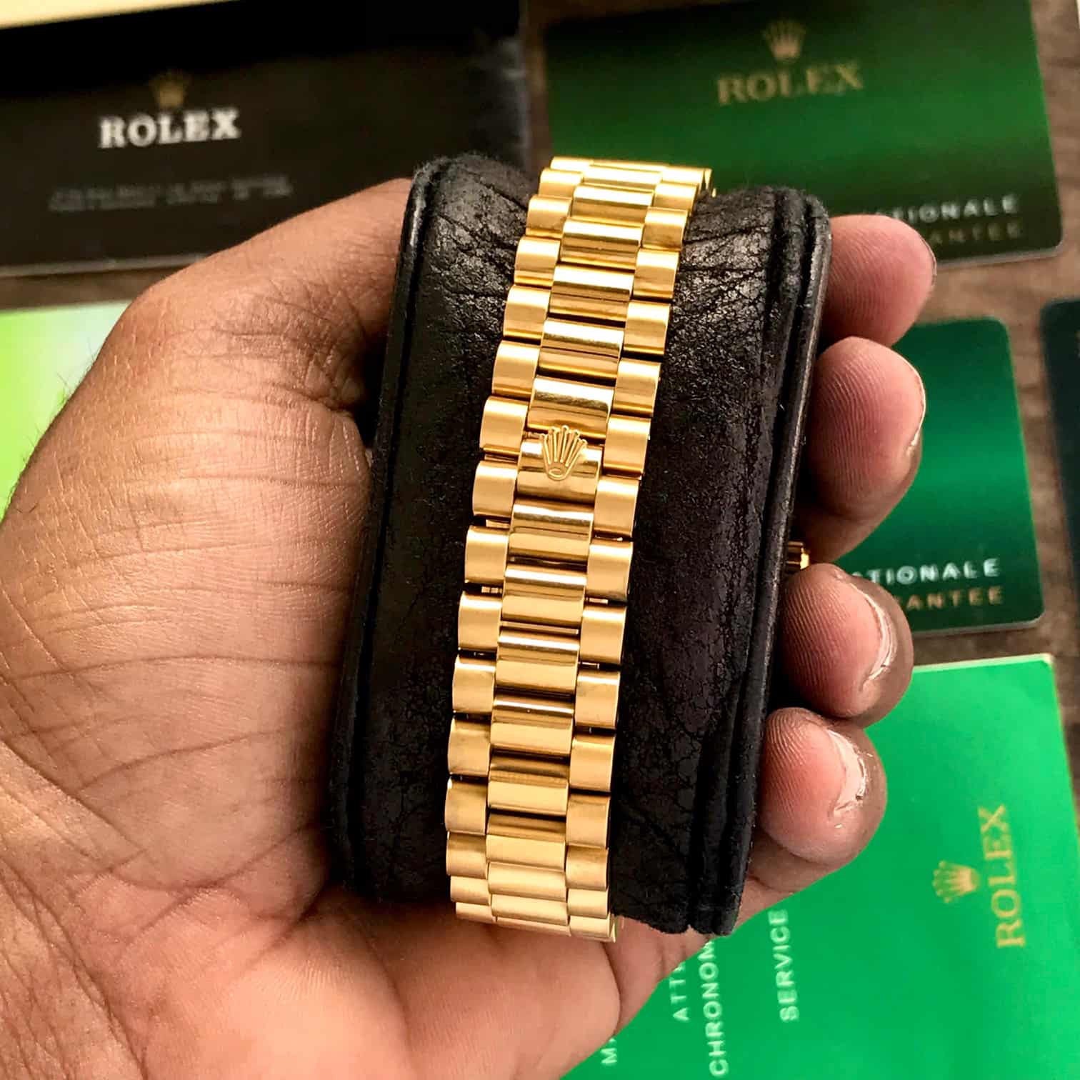 Rolex Day Date Gold Green Dial 40mm Japanese Automatic Mens Watch