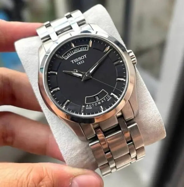 Tissot Premium Stainless Steel Black Dial Analog Watch With Minimalist Design And Luxury Finish