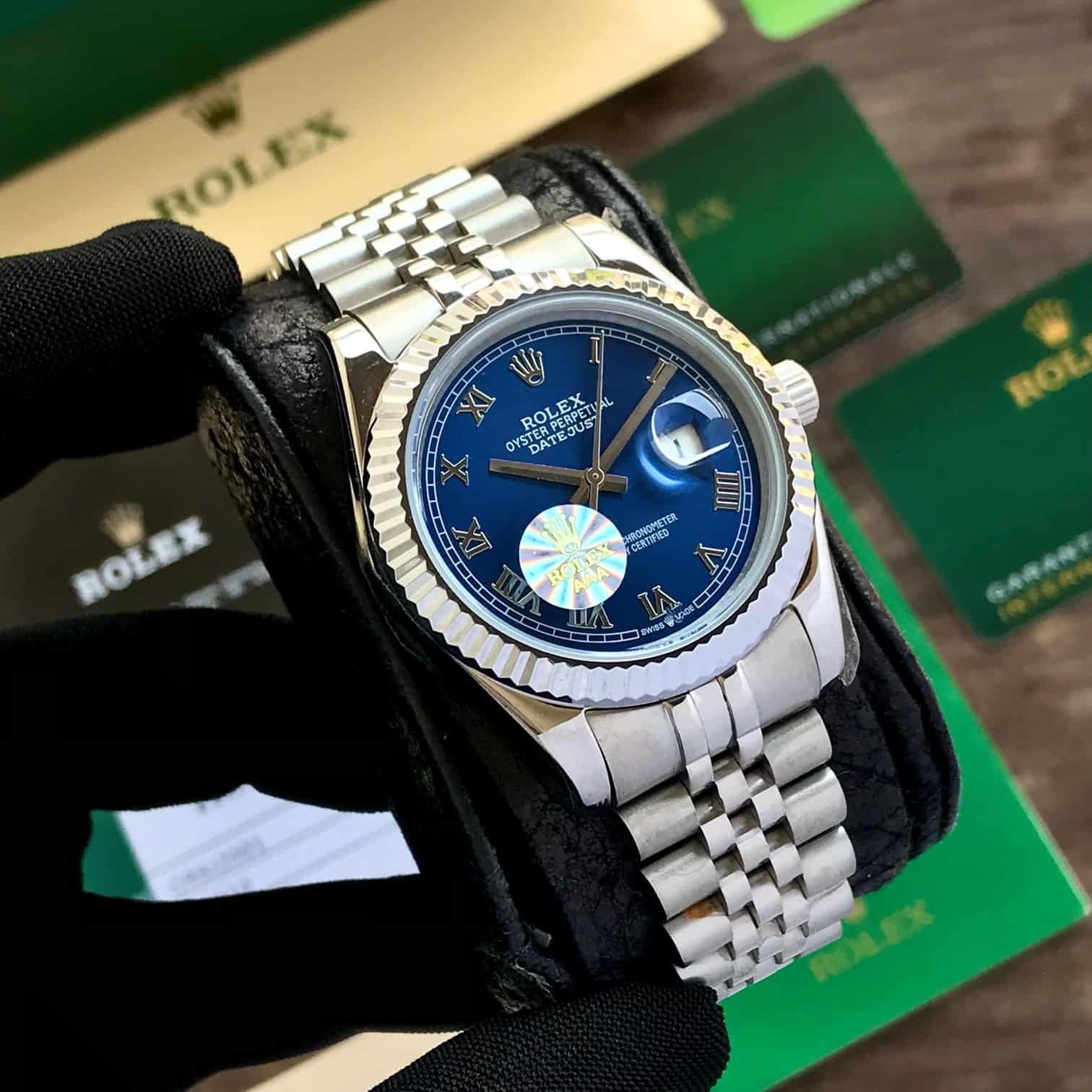 Rolex Date Just 41 Blue Roman Numeral Dial Men’s Watch