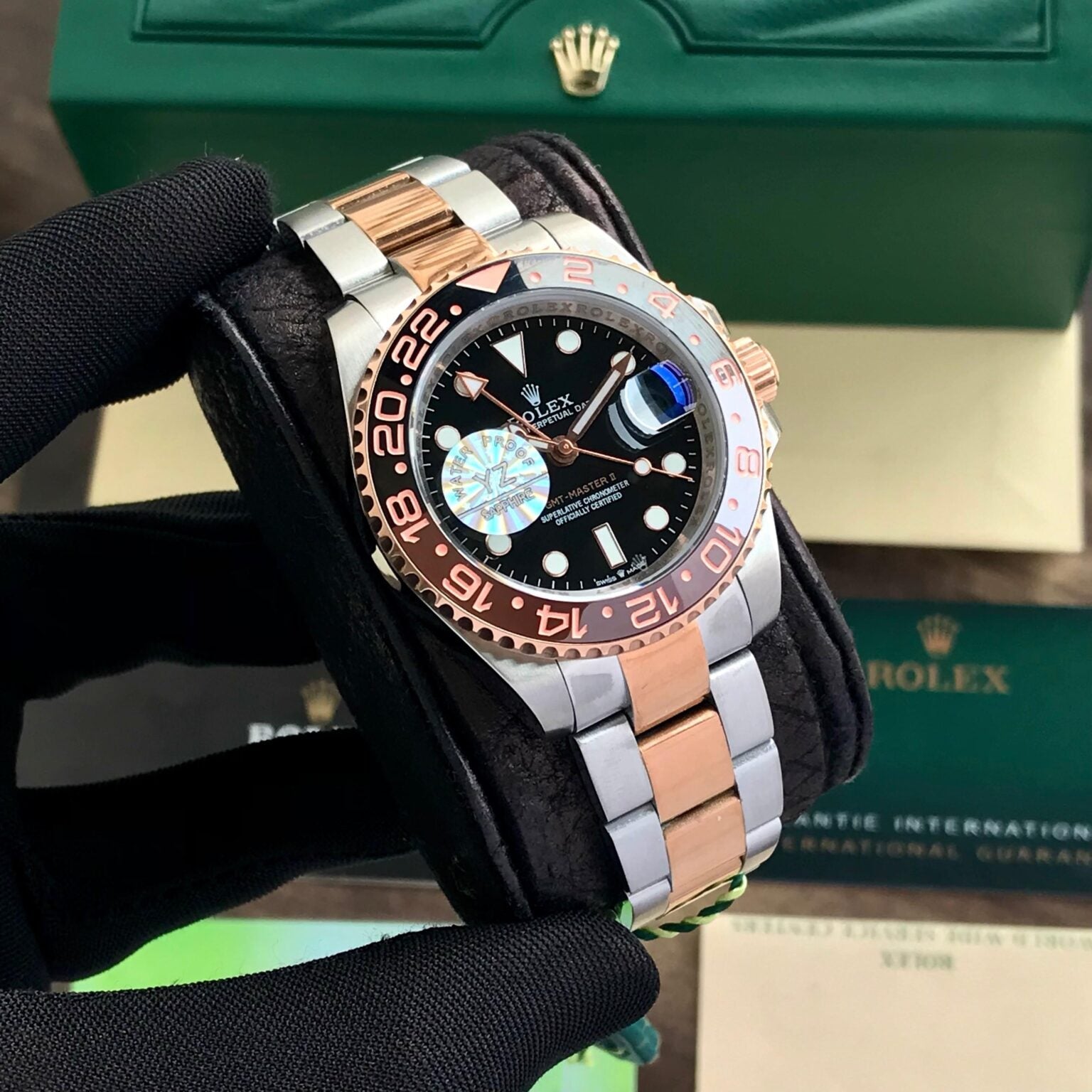 Rolex GMT Master || Two Tone Black Dial Japanese Automatic Mens Watch