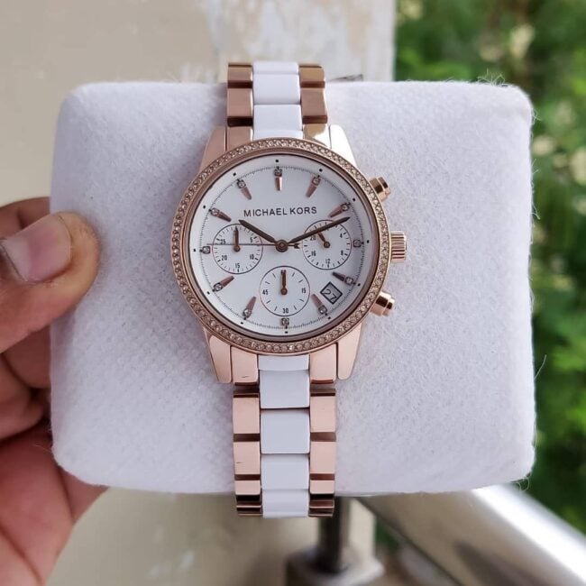 Michael Kors White Gold Ritz