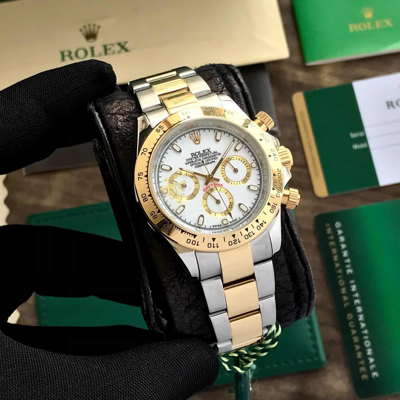 Rolex Daytona Two Tone White Dial Automatic Mens Watch