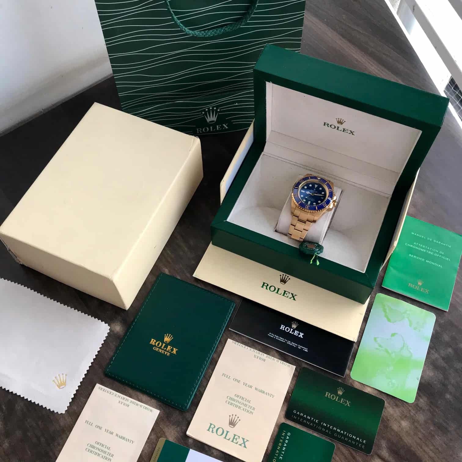 Rolex Deepsea Premiums 43 Gold Blue Dial Automatic Mens Watch