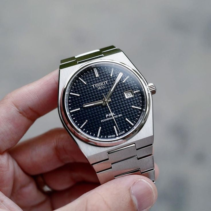 Tissot Poweromatic PRX Authentic Silver Black Dial Automatic Mens Watch