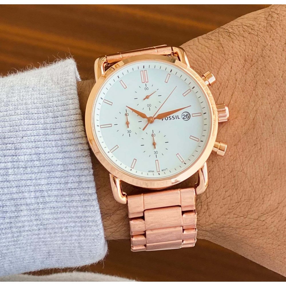 Premium Satin Dial With Chronograph Movement Watch » Mega Fashion
