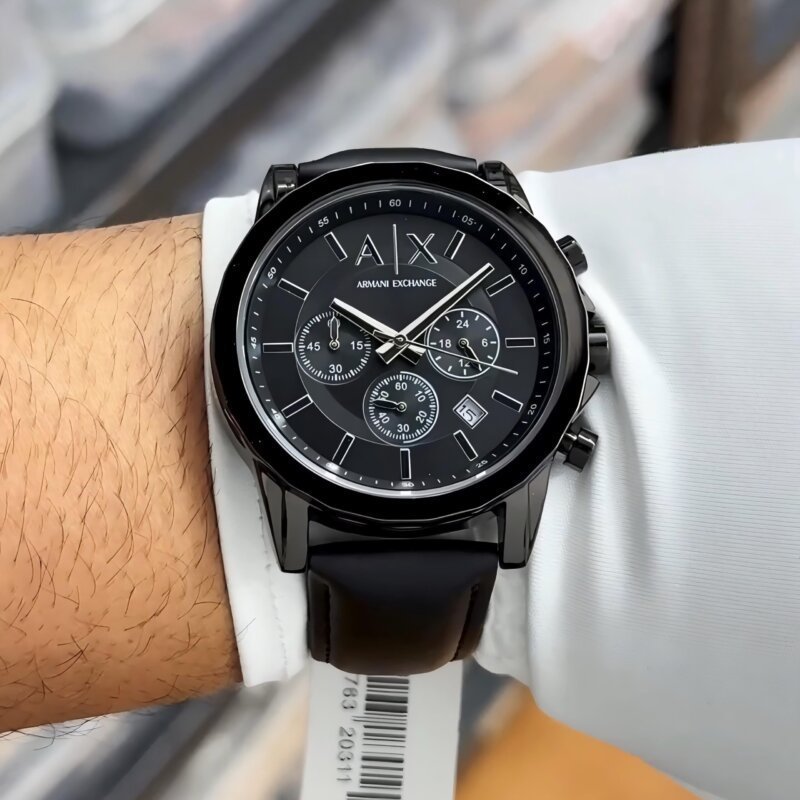 Armani Exchange Stylish Black Chronograph Watch