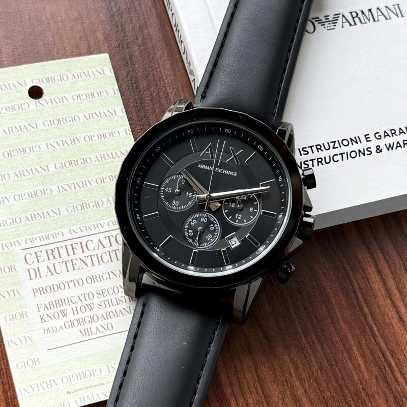 Armani Exchange Stylish Black Chronograph Watch
