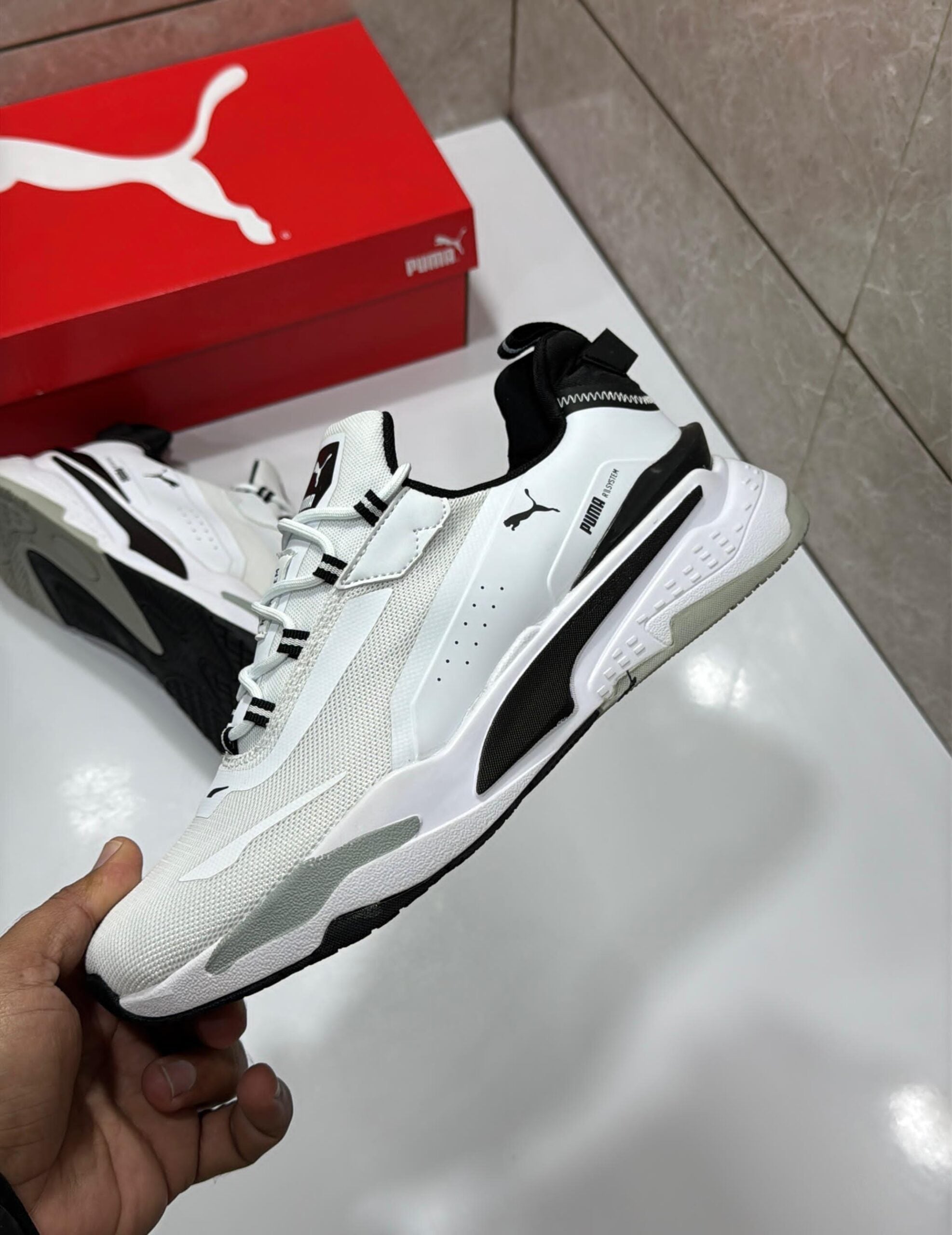 Branded RSX System White Black Sneakers