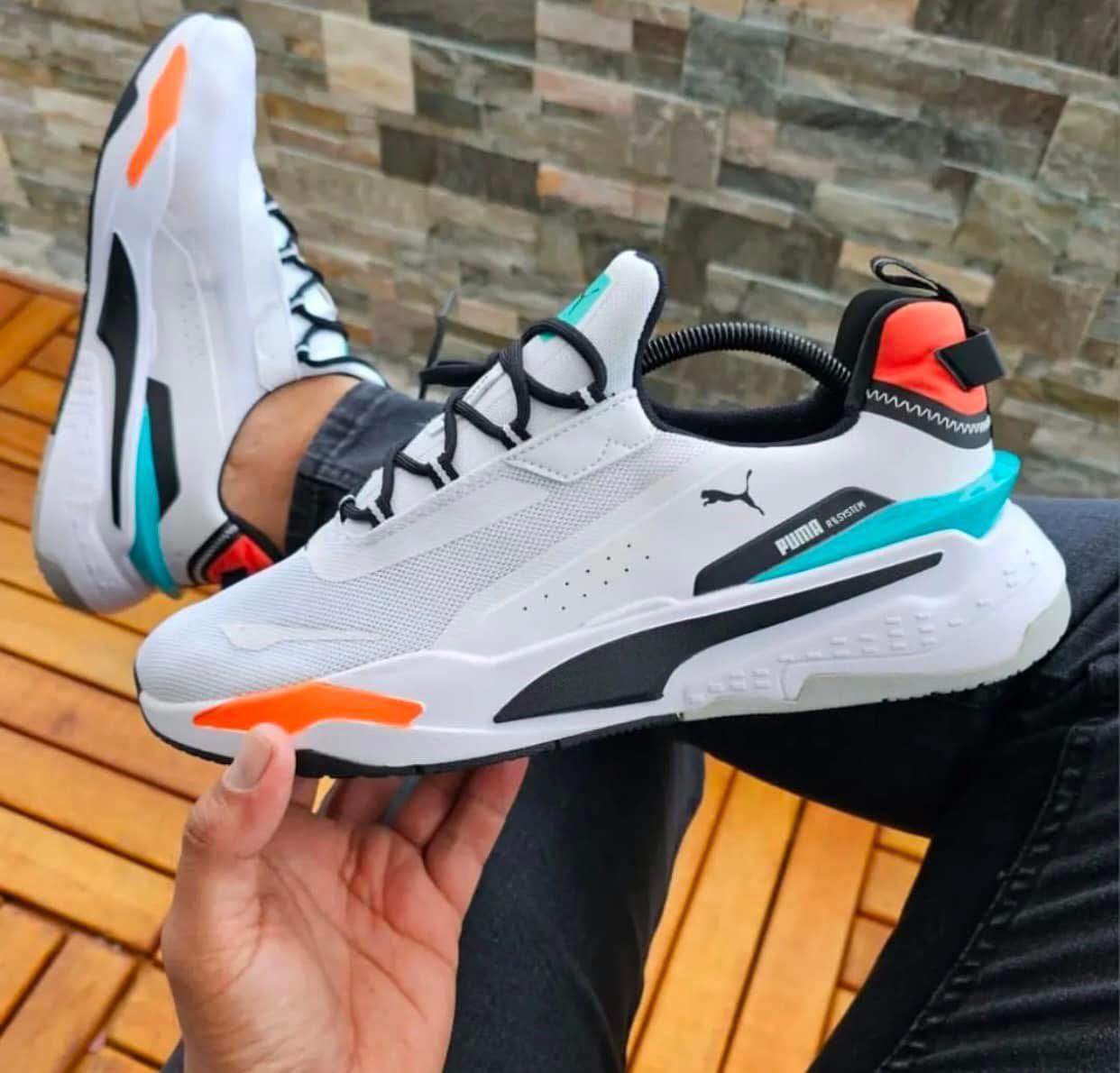 Branded RSX System White Sneakers