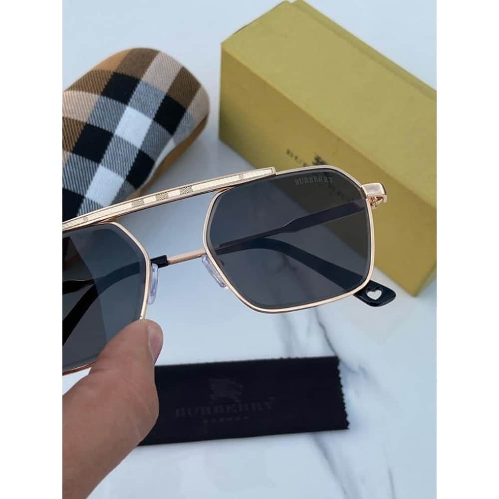 Gold Black Burberry Sunglasses For Men