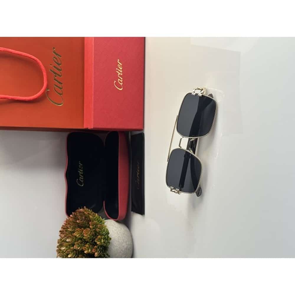 Gold Black Cartier Sunglasses For Men