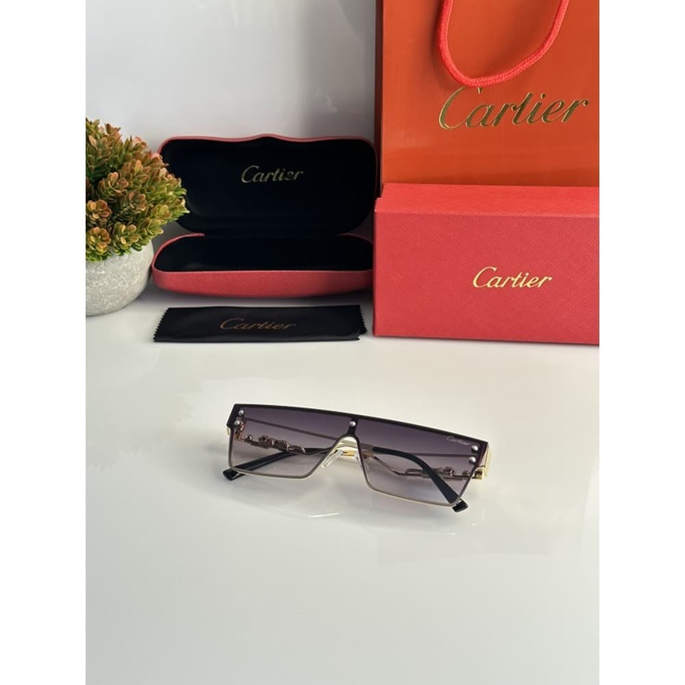 Gold Black Cartier Sunglasses For Men