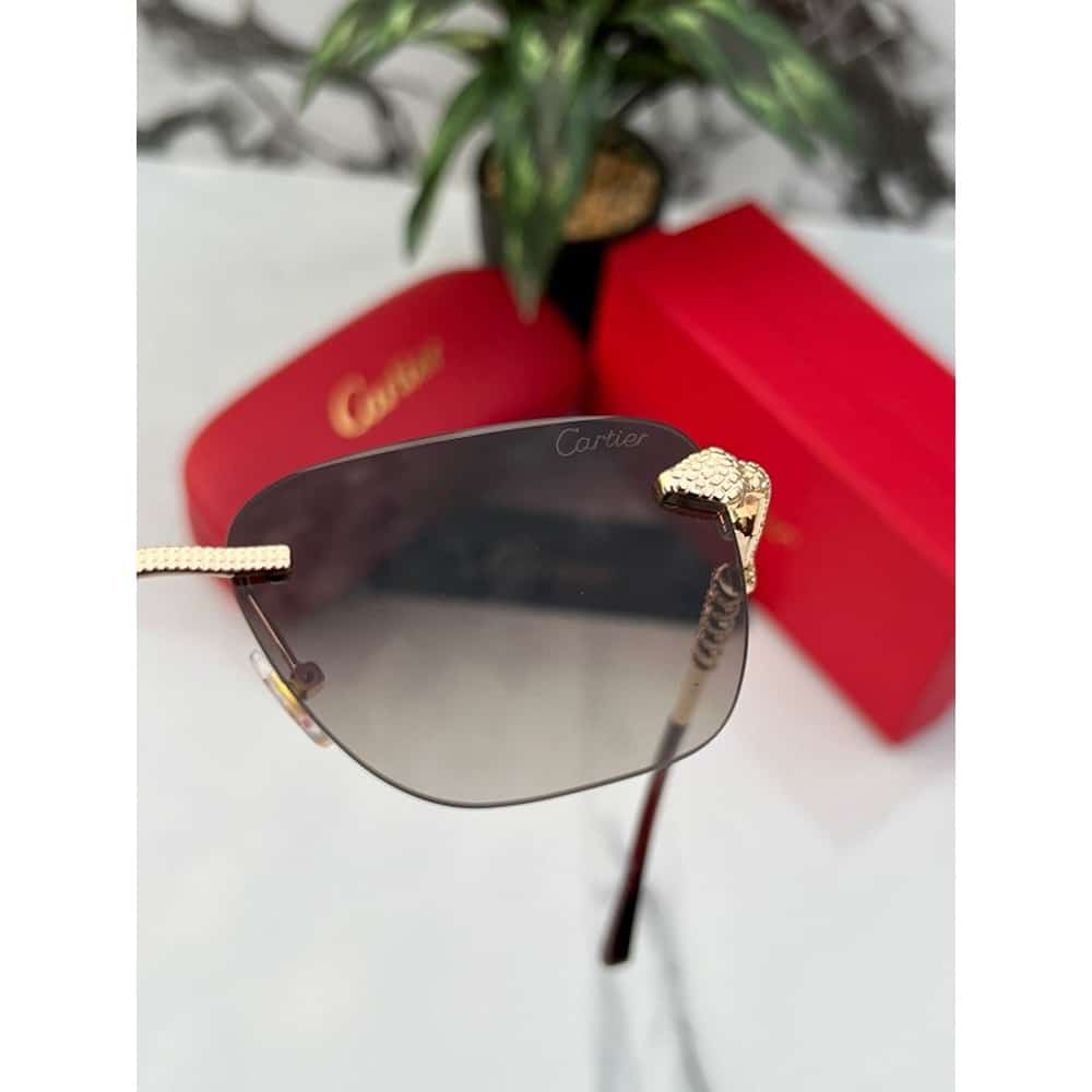 Cartier Sunglasses For Men Gold Brown