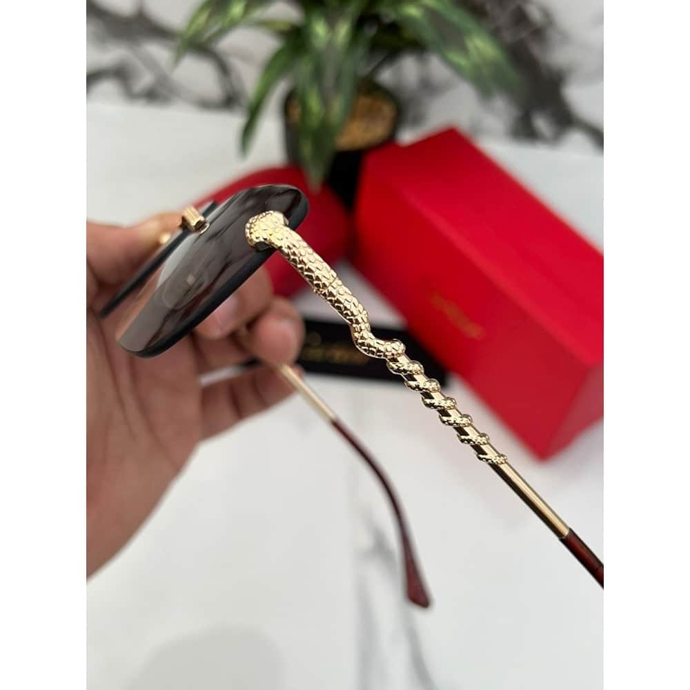 Cartier Sunglasses For Men Gold Brown