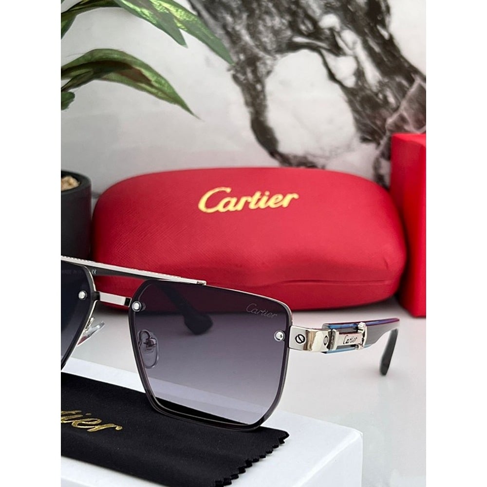 Cartier Sunglasses For Men Sliver Black