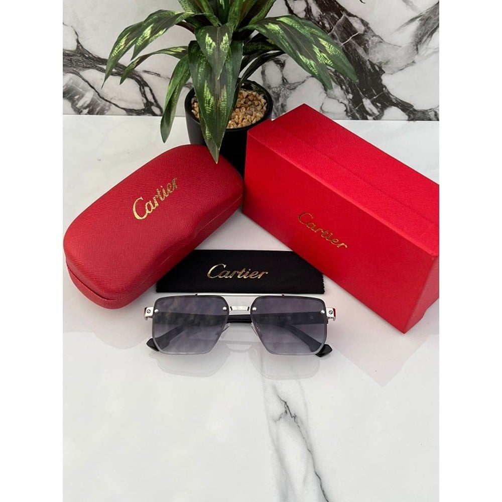 Cartier Sunglasses For Men Sliver Black