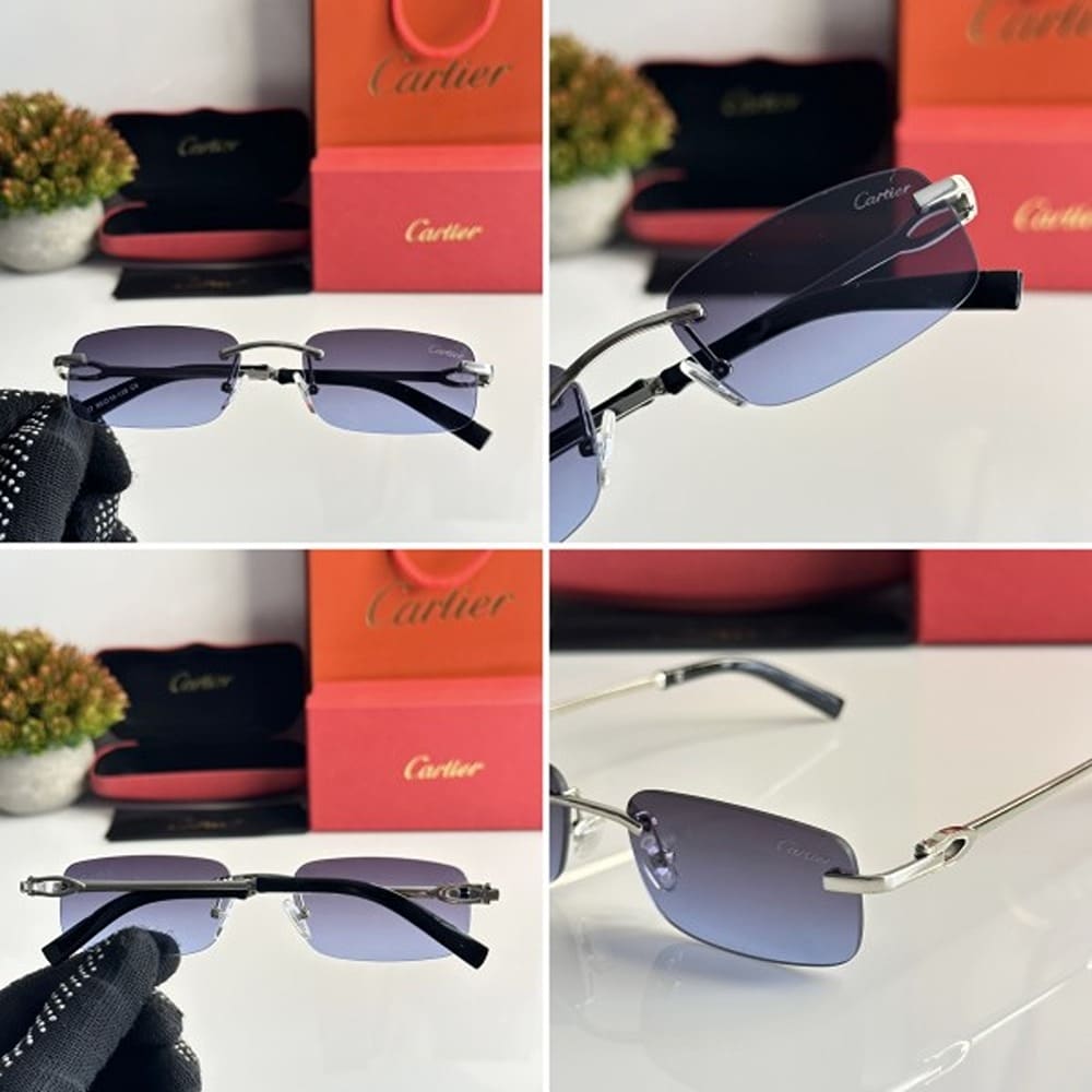 Cartier Sunglasses For Men Sliver Blue