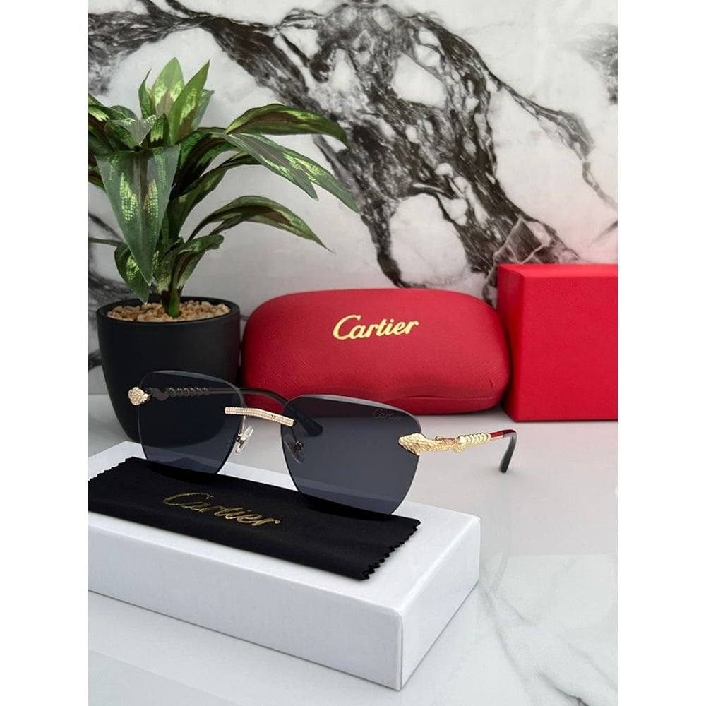 Cartier Sunglasses For Men Gold Black