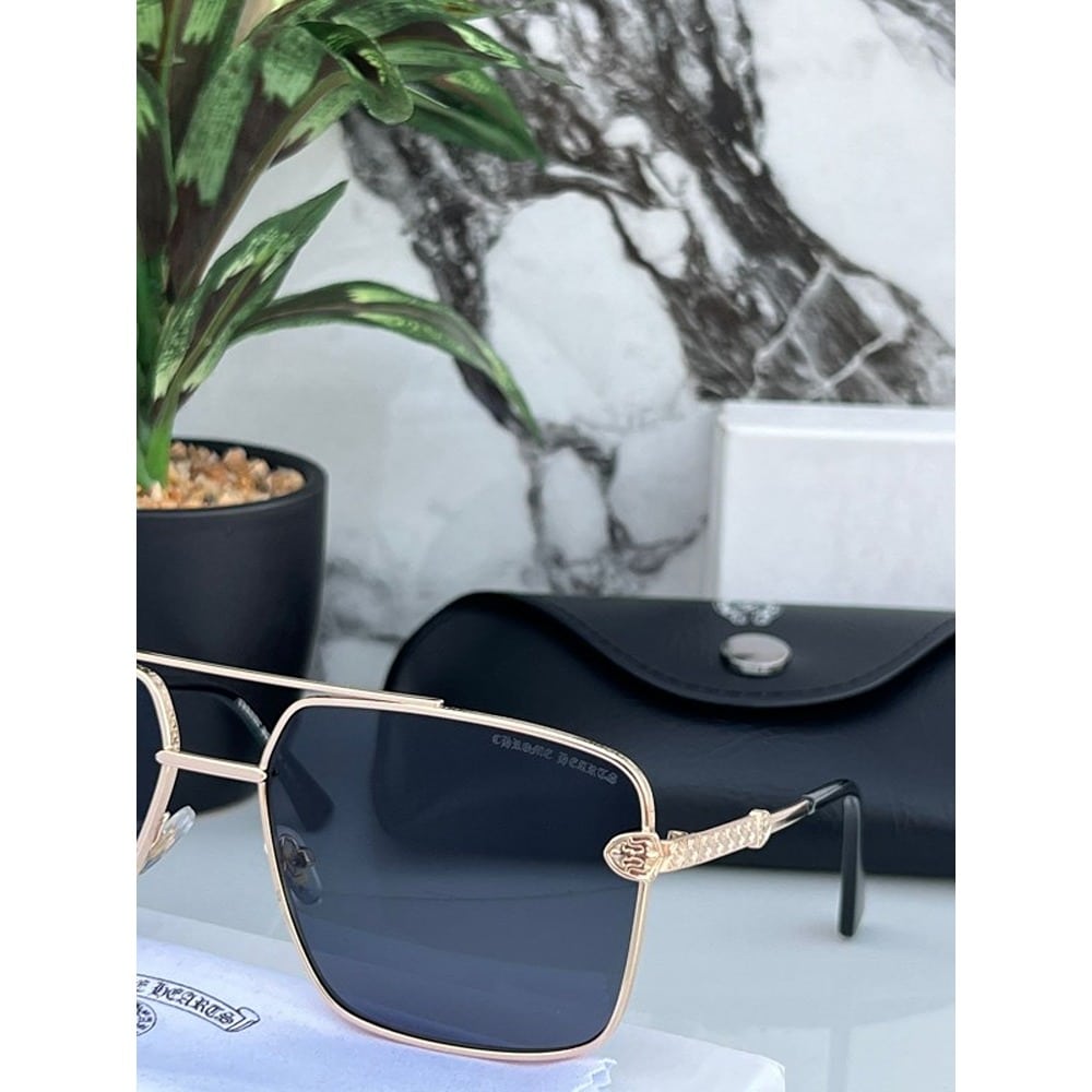 Gold Black  Chrome Heart Sunglasses For Men