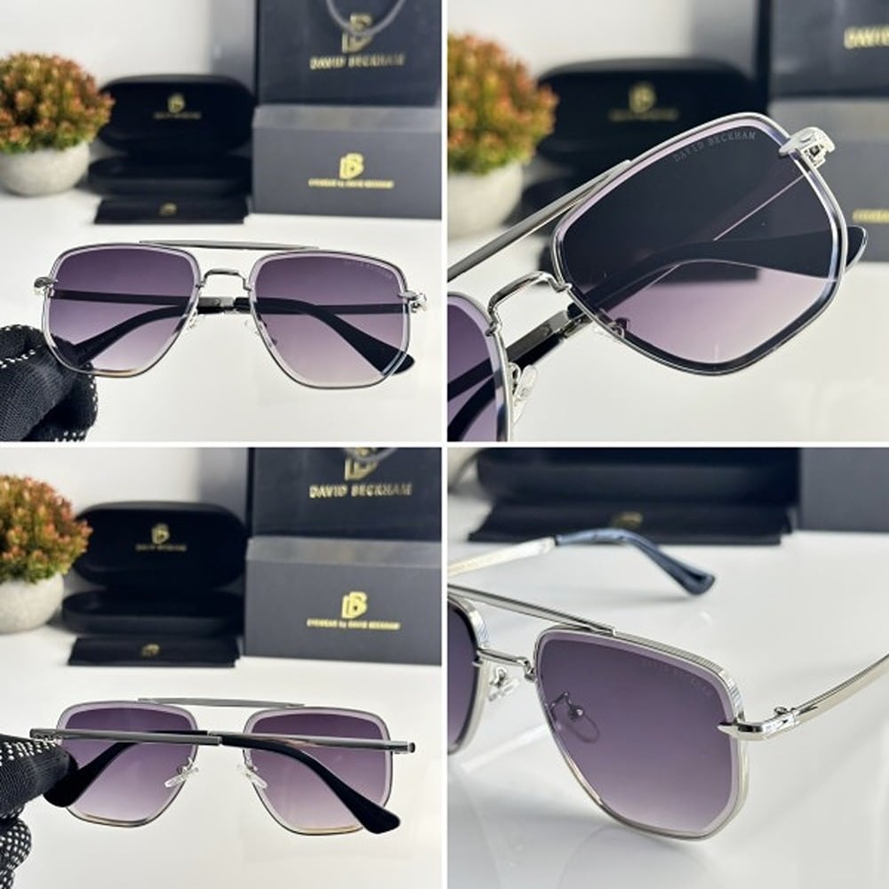 David Beckham 2452 Sunglasses Silver Black Shaded