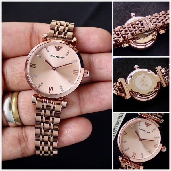 Emporio Armani Watch For Ladies Rose Gold Dial