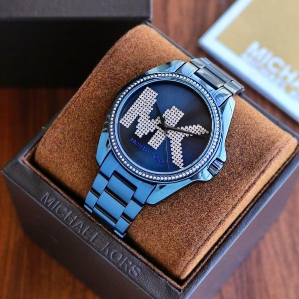 Fancy Michael Kors Watch Round Blue Dial