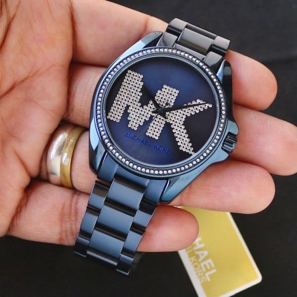 Fancy Michael Kors Watch Round Blue Dial