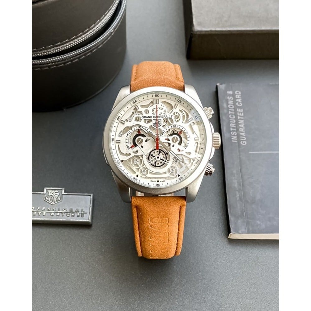 Men's Leather Tag Heuer Watch