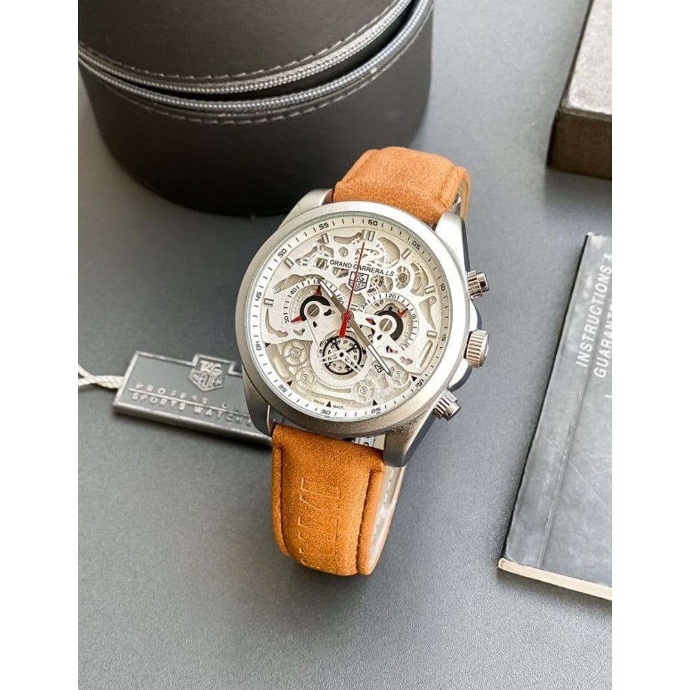 Men's Leather Tag Heuer Watch