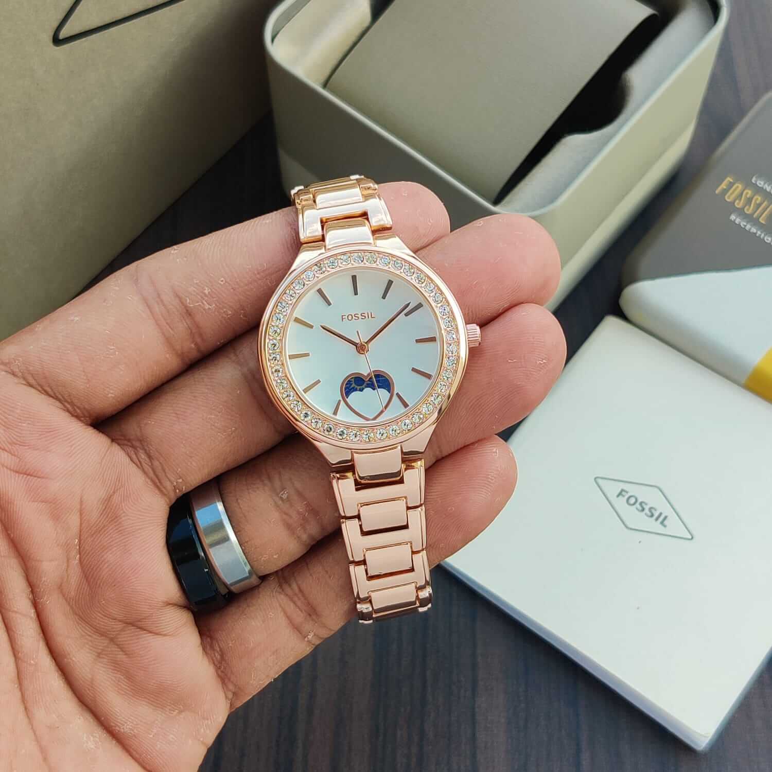 Fossil Carlie Sun Moon Watch
