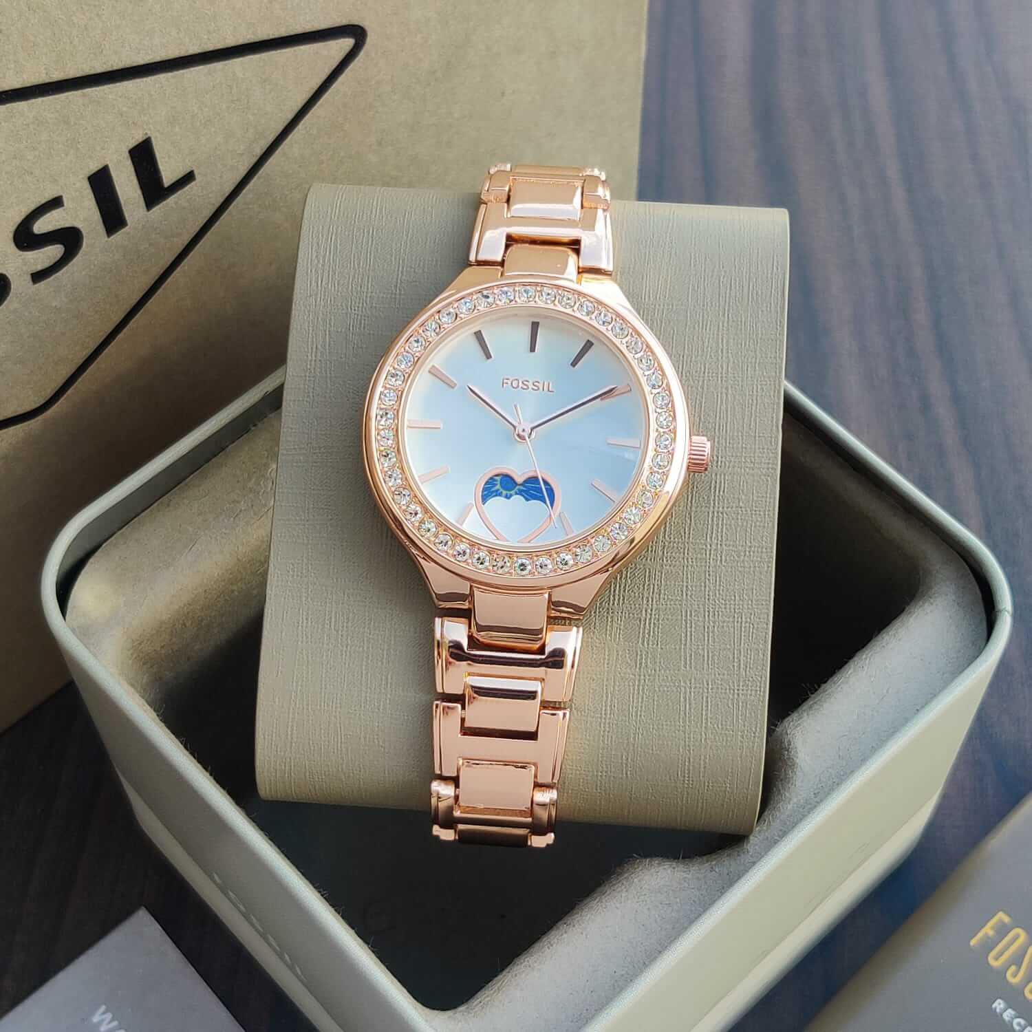 Fossil Carlie Sun Moon Watch
